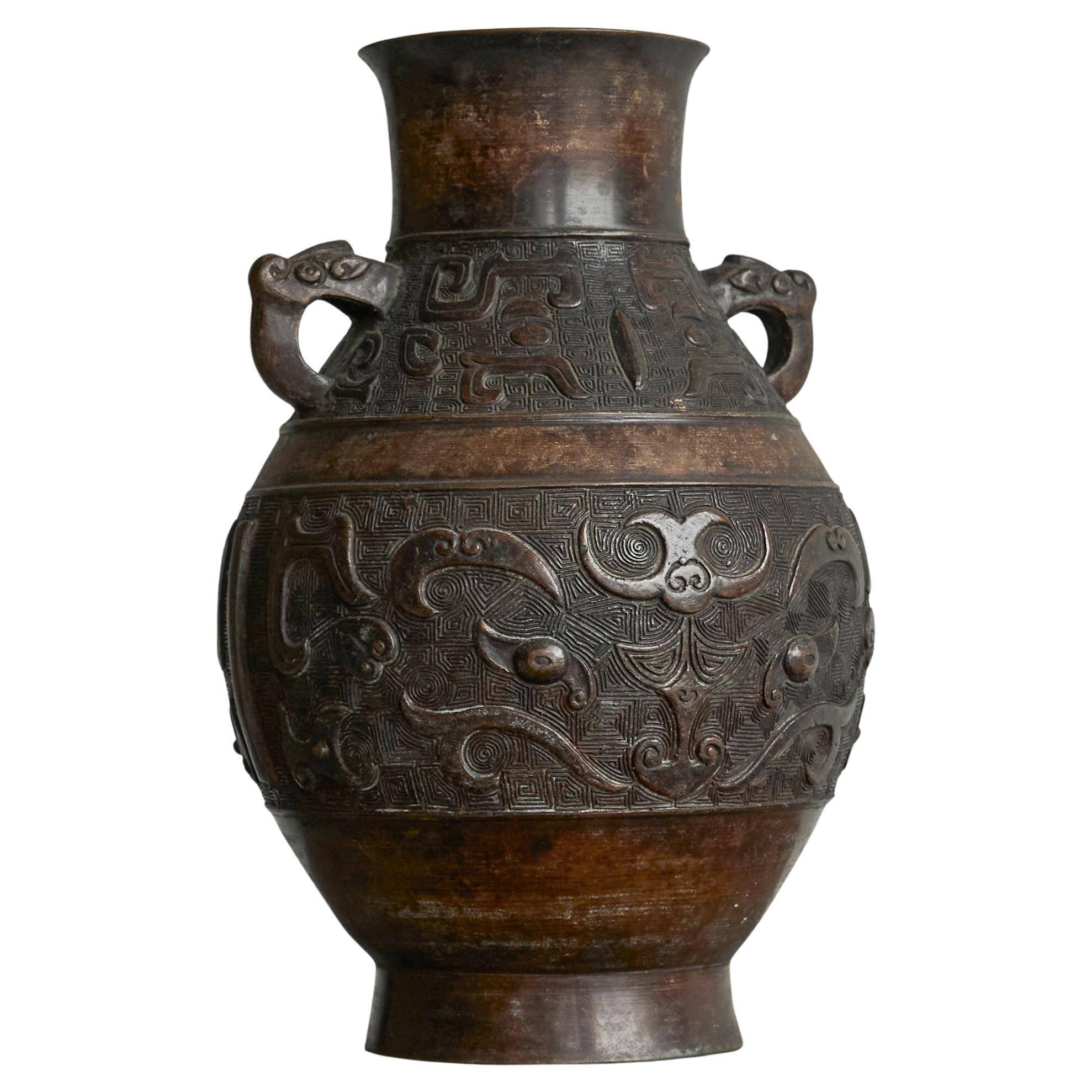 Japanese bronze vase from the early 20th century.