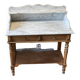 Louis Philip style marble top dressing table or dressing table with walnut base