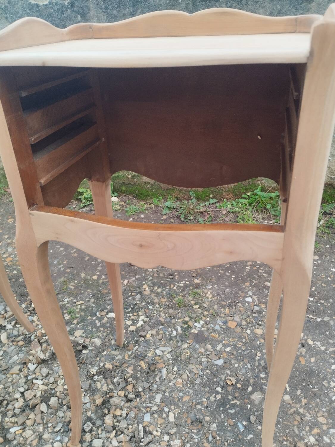 Pair of antique wooden bedside tables in Louis XV style.