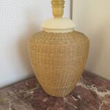 Ceramic lamp foot and vegetable fiber
