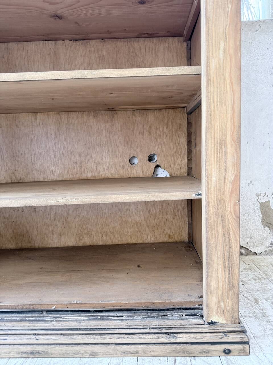 XXL 3m pine and oak display cabinet with glass doors