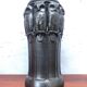 Antique Black Pottery Owl Table Lamp by L. Hjorth of Bornholm
