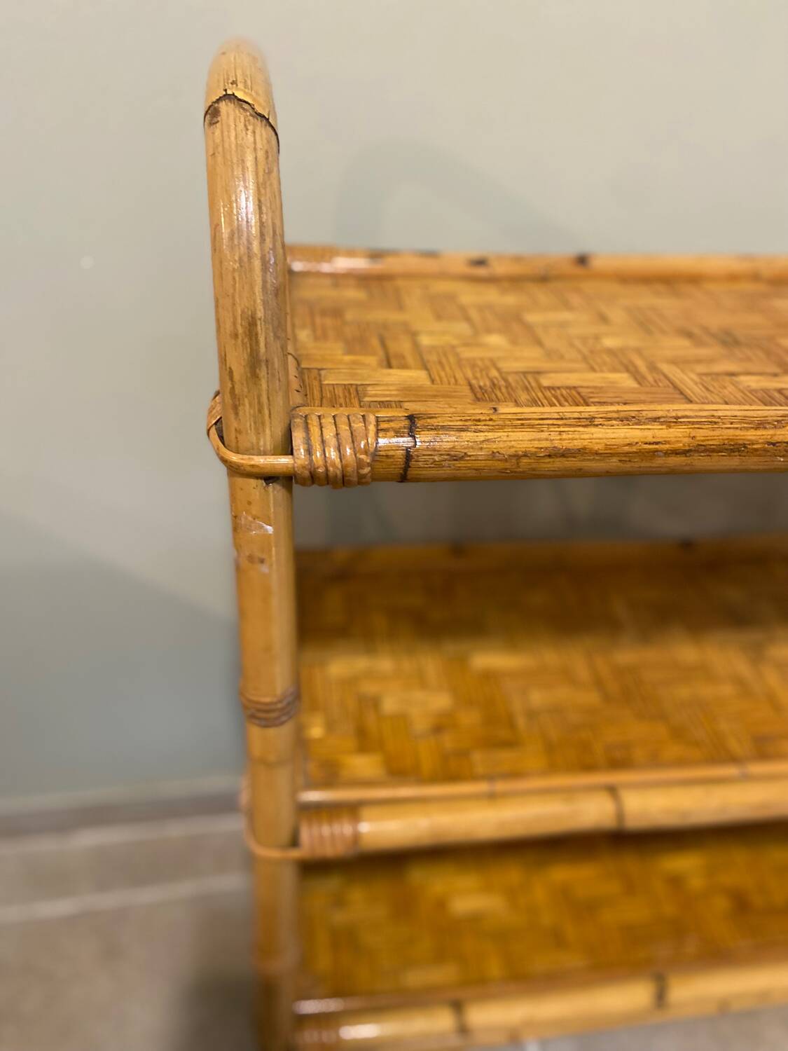 Vintage rattan shelf