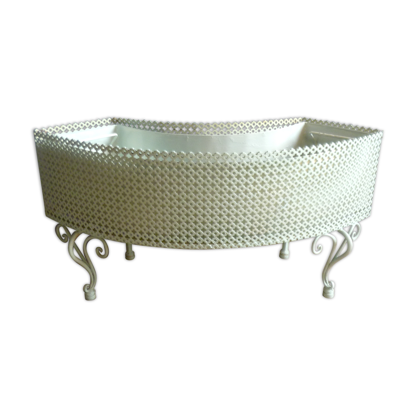 Perforated metal planter from the 1950s