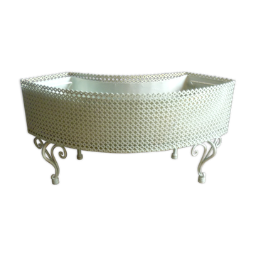 Perforated metal planter from the 1950s