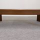 Modernist coffee table in elm and smoked glass, Italy circa 1970.