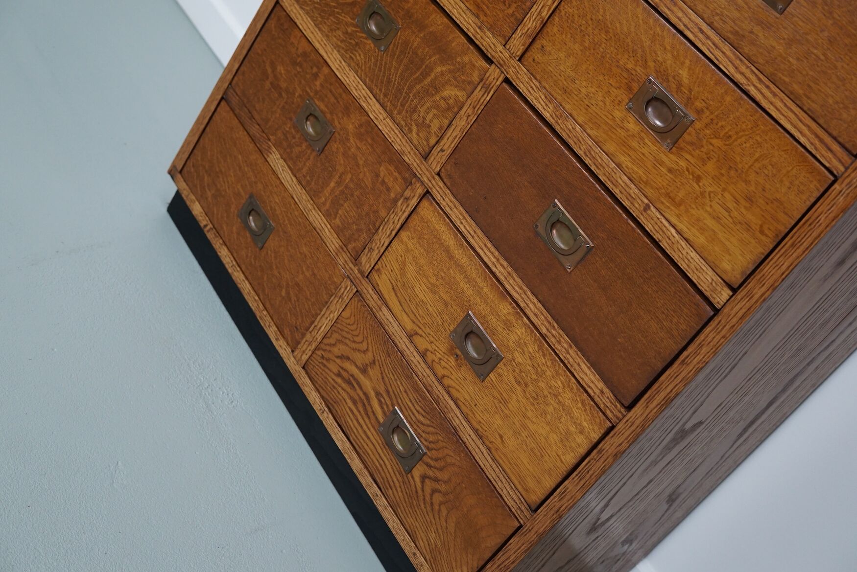 English Oak Apothecary / Filing Cabinet Campaign Style, 1930s