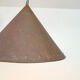 Brutalist pendant lamp, hand-hammered copper, E.S Horn Aalestrup, Denmark 1950-60
