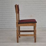 1970s, Danish set of 4 dining chairs, original condition, oak, wool.