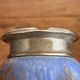 Toad Ashtray No-Smoke Blue Flamed Ceramic and Chrome Metal Art Deco