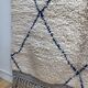 Moroccan Berber carpet Beni Ouarain with majorelle blue diamonds 2,44x1.49m