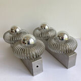 Vintage pair wall lamps spring lamp Andrea Lazzari design 70s Italy