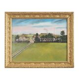Painting "The Farm”, Scandinavian design, 1970s