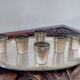 Silver metal liquor service