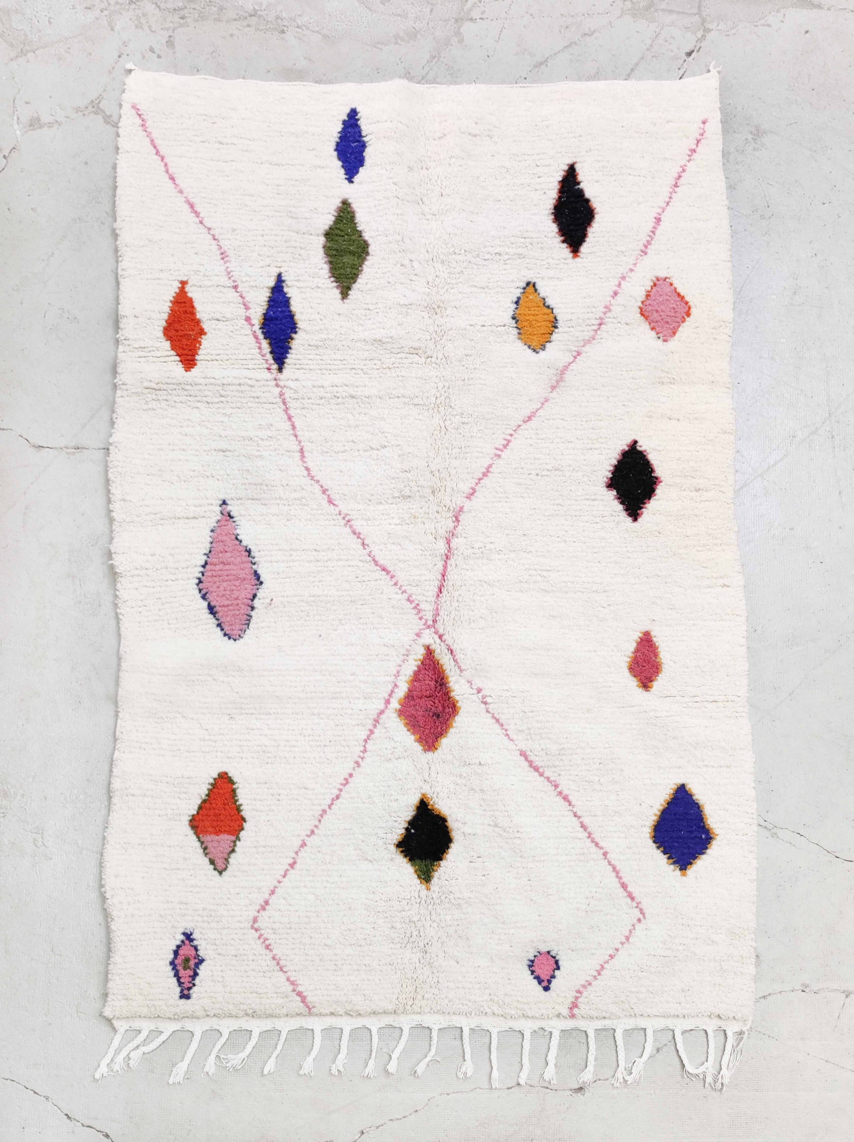 Colorful Azilal Moroccan Berber rug 2.48x1.53m