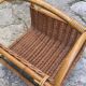 Panier à bûches en rotin et osier 1950