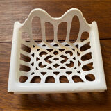 White cast iron soap holder