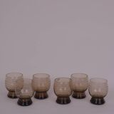 Engraved smoked glasses x6