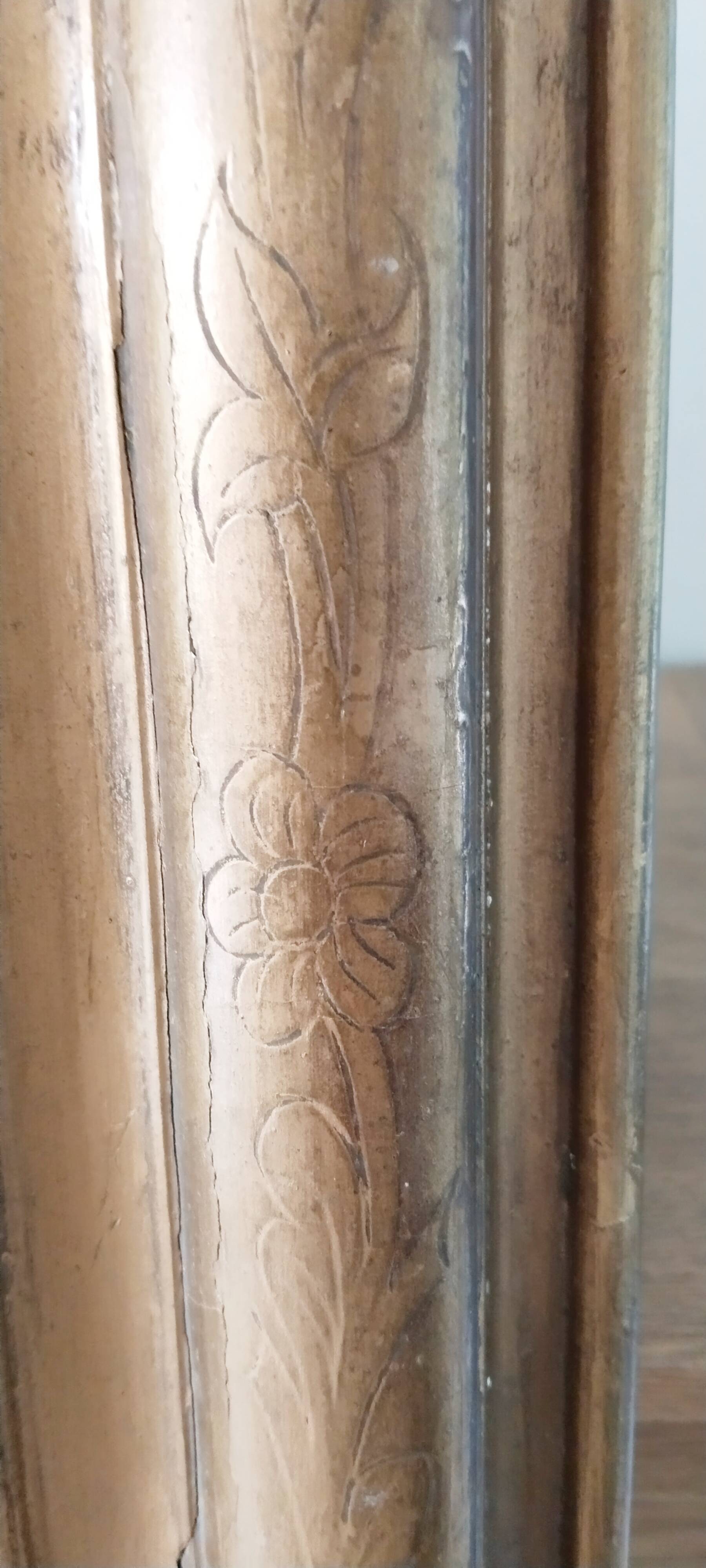Miroir ancien Louis Philippe, doré  , 140 cm x 100 cm