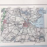 Map of the Netherlands Amsterdam Rotterdam 43x43cm from 1950