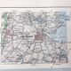 Map of the Netherlands Amsterdam Rotterdam 43x43cm from 1950