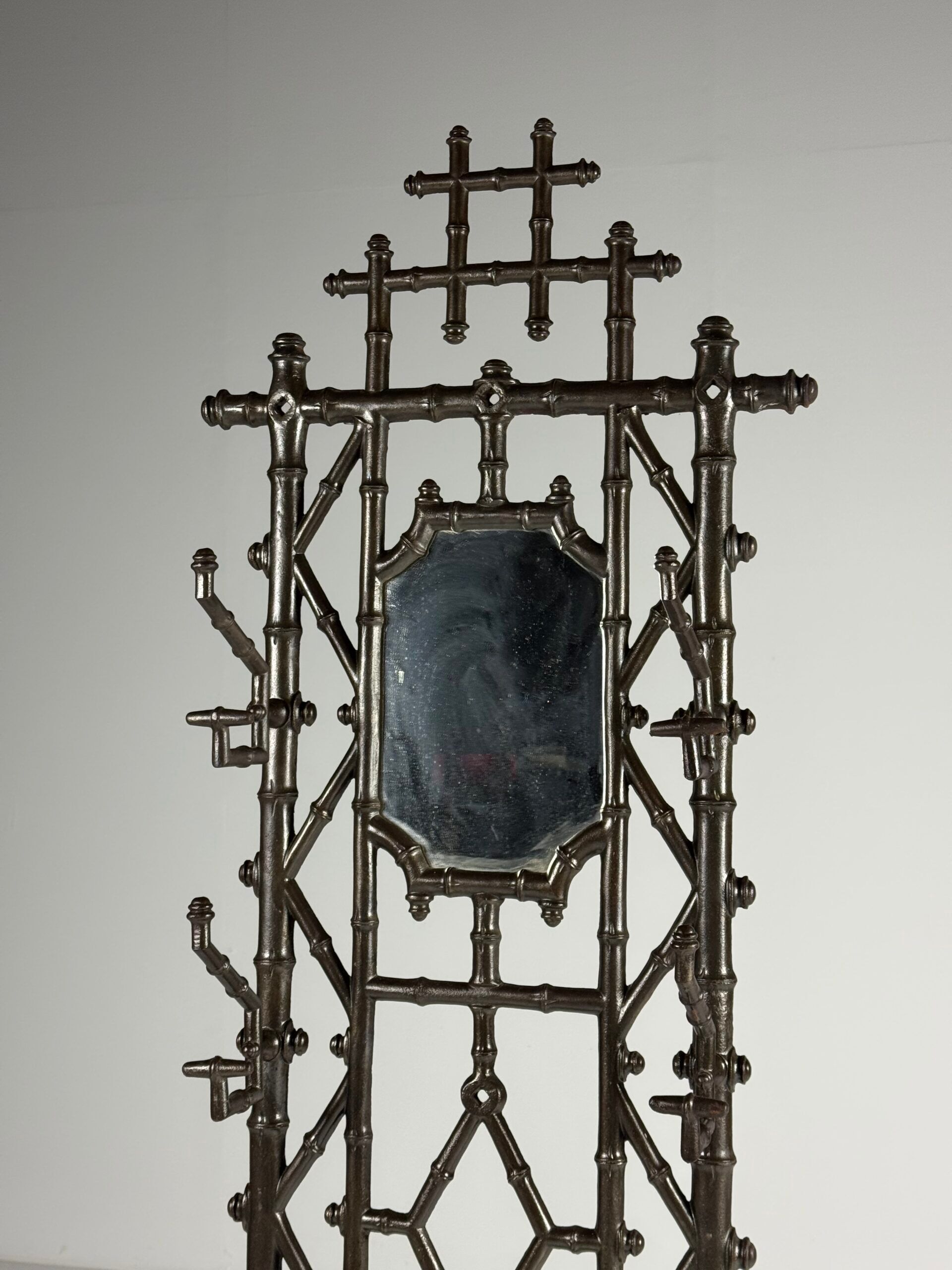 Faux bamboo coat rack cast iron ca. 1890