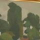 Mid Century Swedish Oil on Canvas – “Village” by Richard Björklund