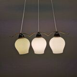 Old chandelier/hanging lamp with three light sources. Danish, design