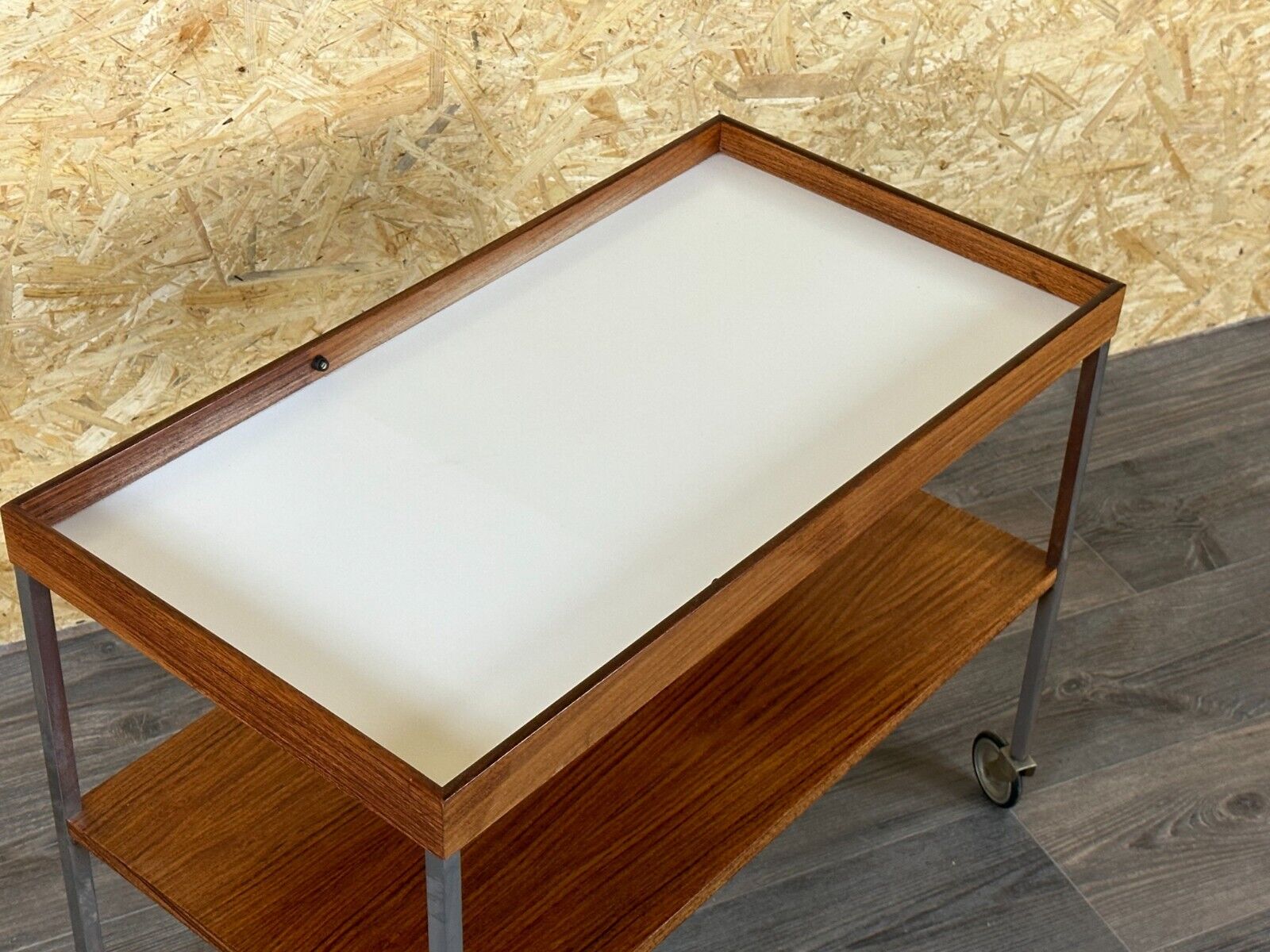 1960s 1970s serving trolley walnut teak Walter Wirz for Wilhelm Renz Design