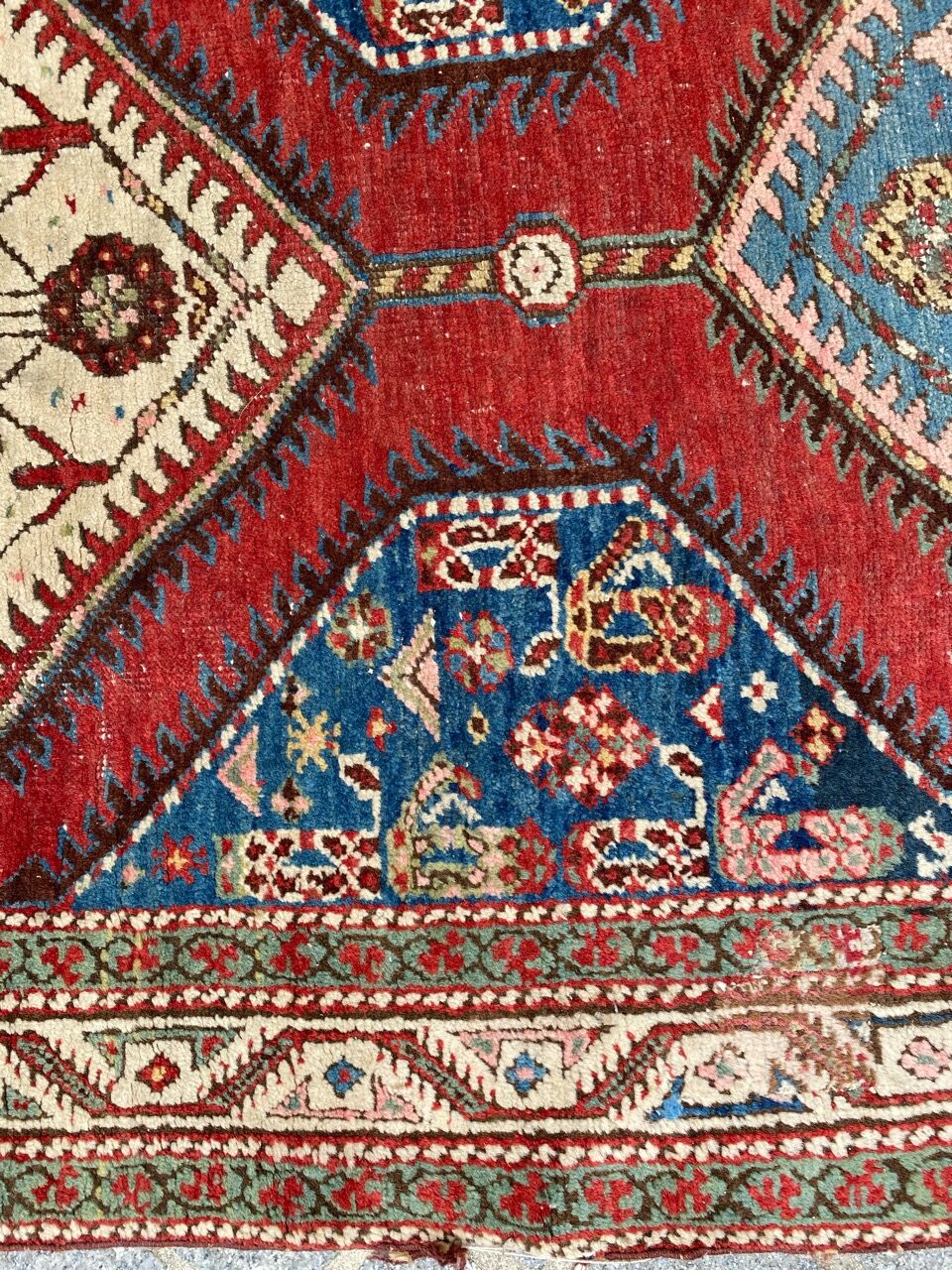 Old Persian north-west carpet for handmade corridor 107x325 cm