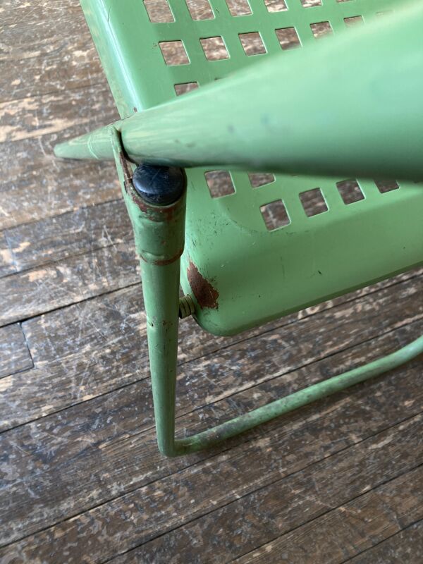 Chaise de jardin en tôle perforée 1950