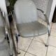 Pair of Souvignet armchairs, grey leather, chrome, 1980.