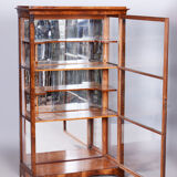 Biedermeier display cabinet, walnut, solid spruce, 1830s, czechia