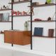 Modular shelving in teak veneer, Denmark, 1970s