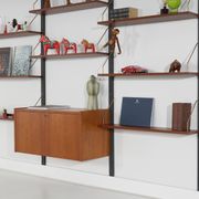 Modular shelving in teak veneer, Denmark, 1970s