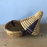 Woven wicker basket