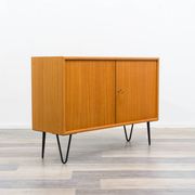 Two-door chest of drawers/sideboard with hairpin legs, 1960s. Restored