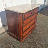 Napoleon III chest of drawers in mahogany and marble slab