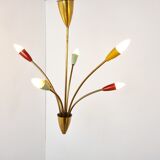 Mid century brass italian chandelier, 1960s