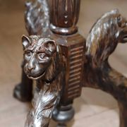 Antique floor lamp with lion motif