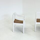 Set of two Carimate chairs by Vico Magistretti in white