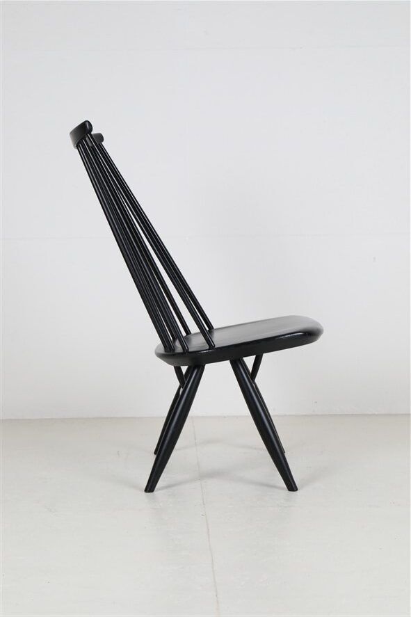 Asko / Ilmari Tapiovaara “Mademoiselle” spindle back lounge chair / Mid Century Modern Design / Finland / 1950s-1960s / black