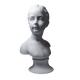 Bust of Louise Brongniart after Houdon, white biscuit Tharaud Limoges 20th century.
