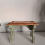 Small bench footrest in vintage solid wood