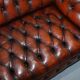 Small Victorian leather Chesterfield sofa