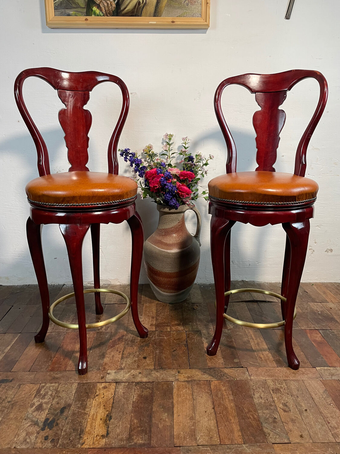 Vintage Art Decó style swivel bar stools