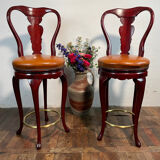 Tabourets de bar pivotants de style Art Decó vintage