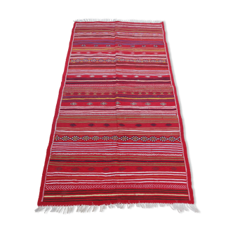 Ethnic red carpet in pure wool 120x190cm