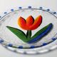 Plat de design floral scandinave Kosta Boda par Ulrica Hydman Vallien