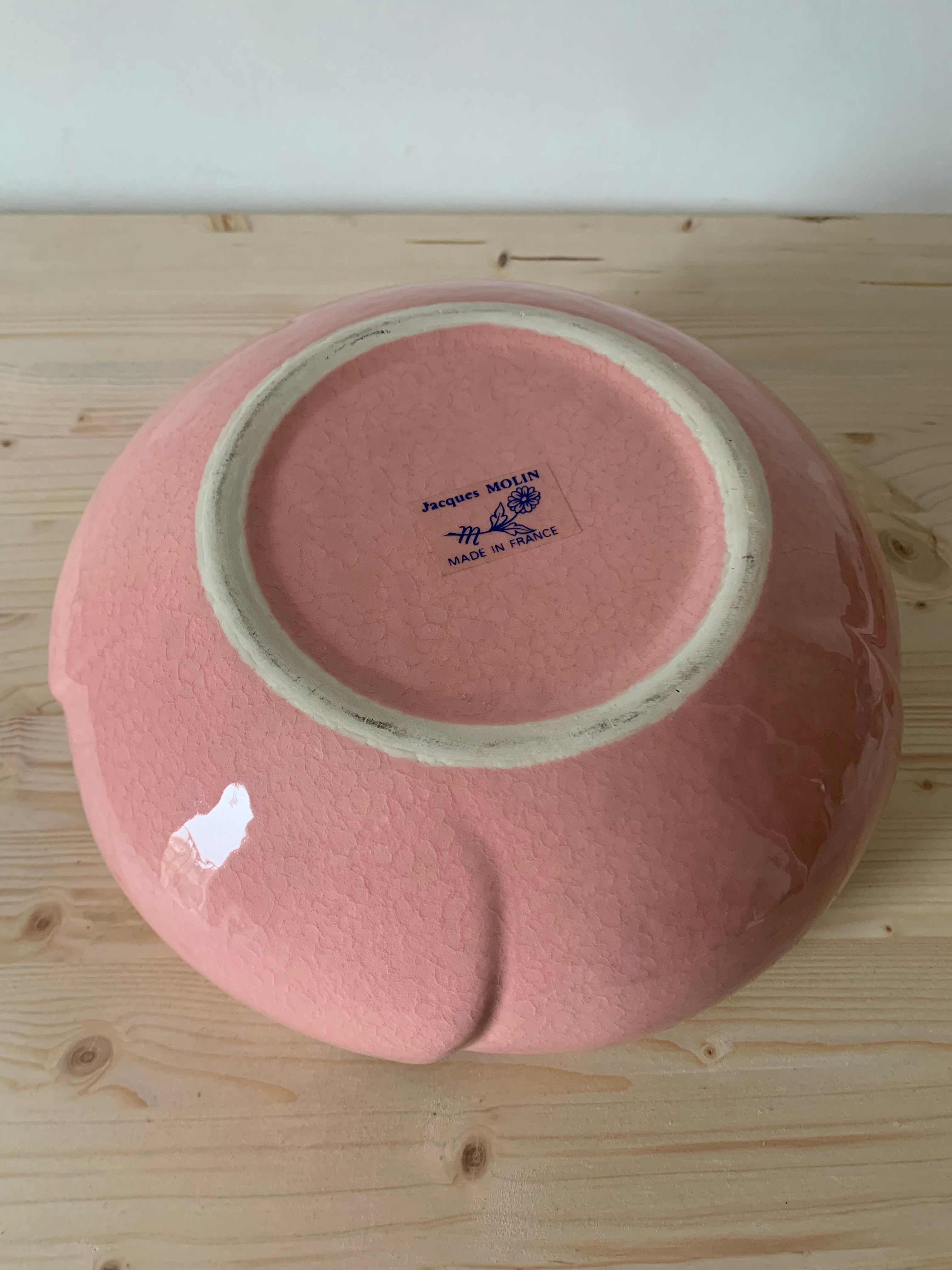 Saladier plat rose Jacques Molin